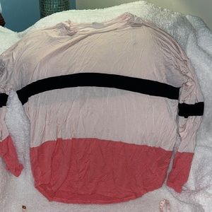 Pink color block long sleeve